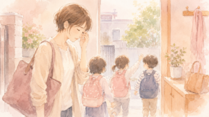 疲れ切った表情の女性